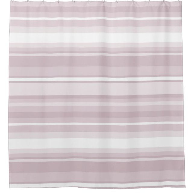 Rose quartz pink stripes shower curtain (Front)