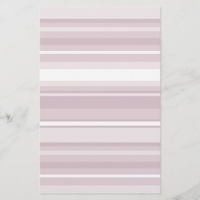 Rose quartz pink stripes stationery (Front)