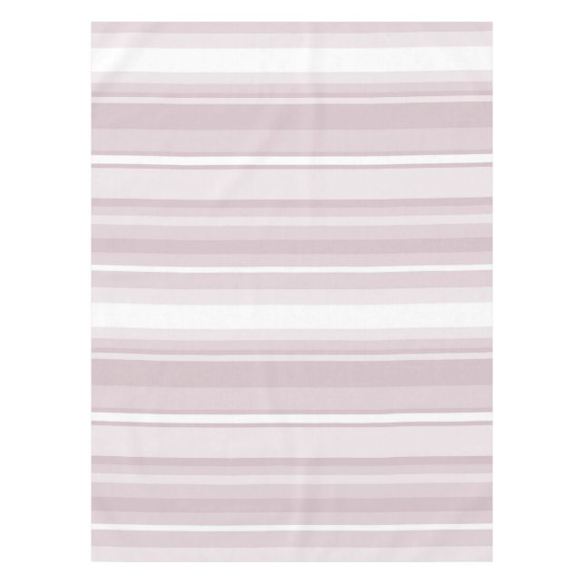 Rose quartz pink stripes tablecloth (Front)