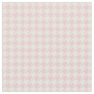 Rose Quartz Pink & White Houndstooth Fabric