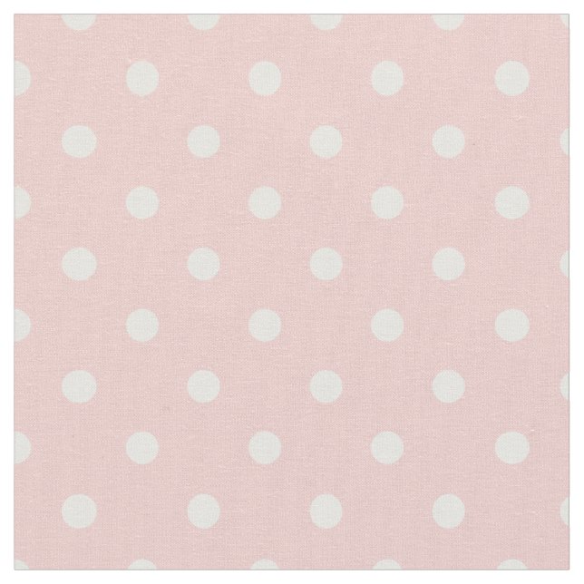 Rose Quartz Pink & White Polka Dot Fabric (Close Up)