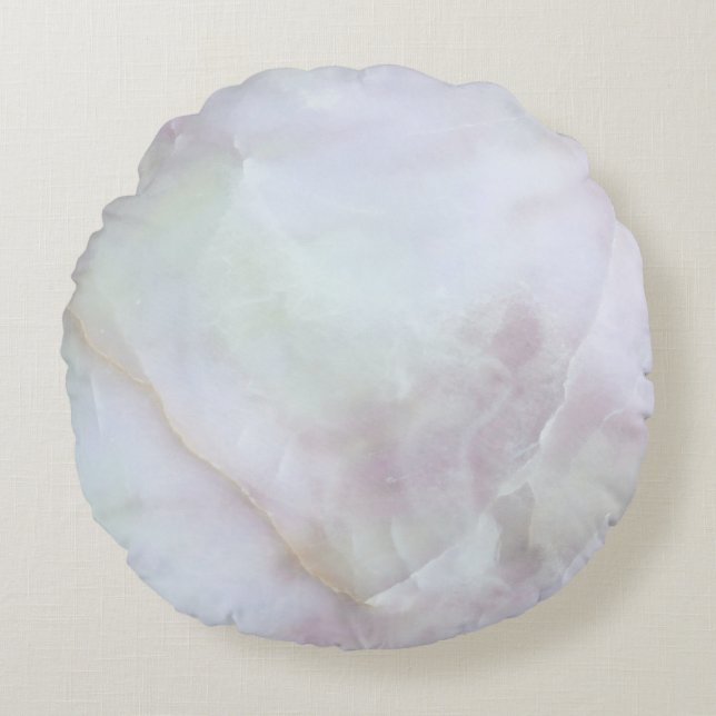 Rose quartz round cushion (Front)