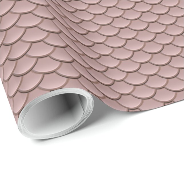 Rose Quartz Scale Pattern Wrapping Paper (Roll Corner)