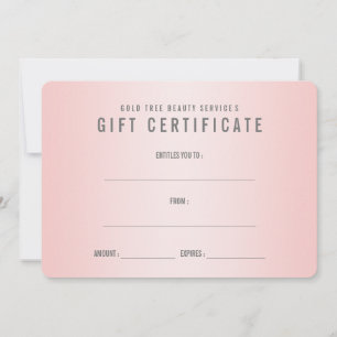 Rose Quartz Shabby Chic Modern Gift Certificate
