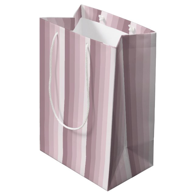 Rose quartz shadow stripes medium gift bag (Back Angled)