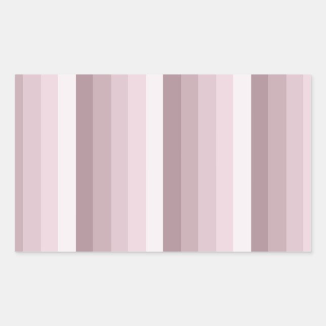 Rose quartz shadow stripes rectangular sticker (Front)