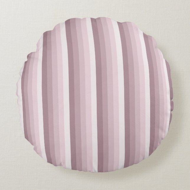 Rose quartz shadow stripes round cushion (Front)