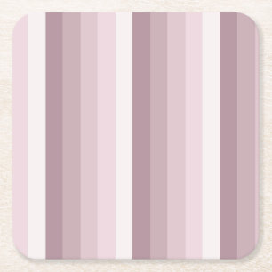Rose quartz shadow stripes square paper coaster