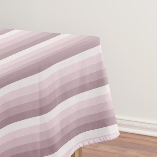 Rose quartz shadow stripes tablecloth (In Situ)