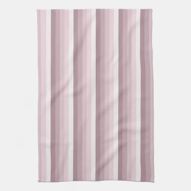 Rose quartz shadow stripes tea towel (Vertical)