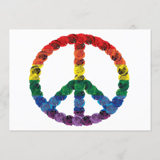 Rose Rainbow Flag Peace Sign Invitation