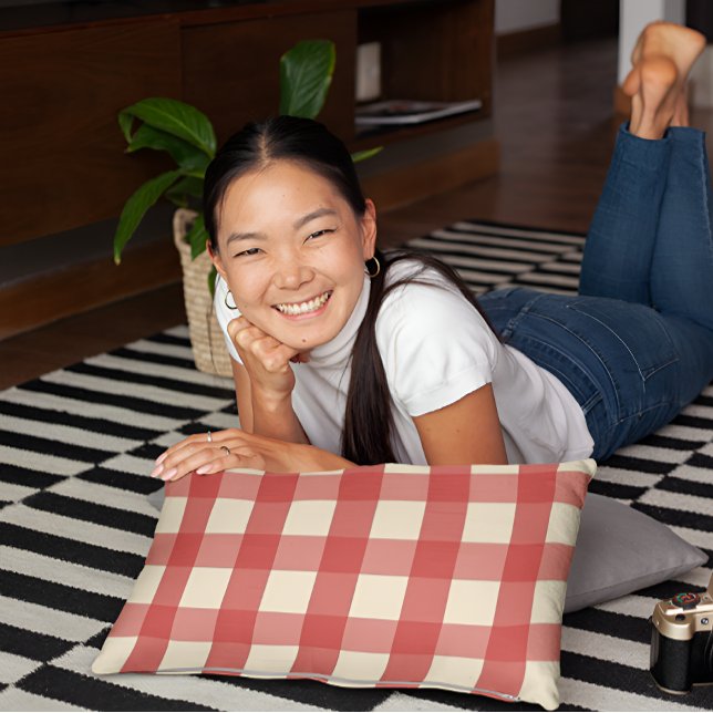 Rose Red Chequered Pillow Case (Creator Uploaded)