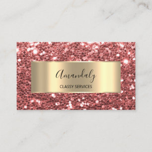 Rose Red Gold Frame Glitter QR Code   Business Car Card