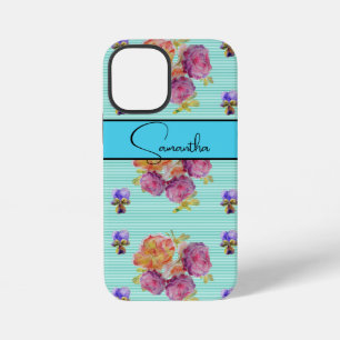 Rose Red pink Watercolor Roses floral Flower Phone iPhone 12 Mini Case