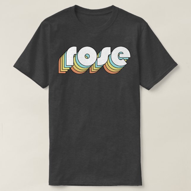 Rose Retro Rainbow Typography Faded Style T-Shirt (Design Front)