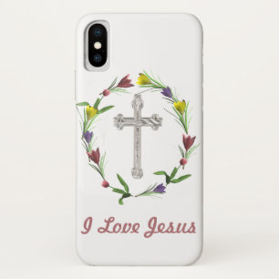 Rose ringed Cross iPhone X Case