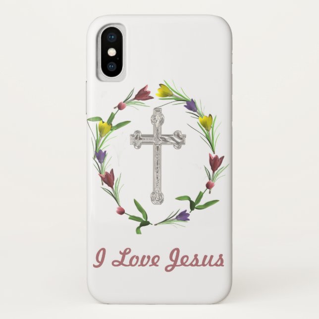 Rose ringed Cross Case-Mate iPhone Case (Back)