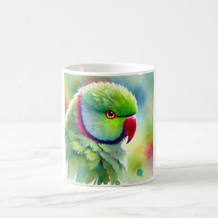 Rose ringed Parakeet 110924AREF148 - Watercolor Coffee Mug
