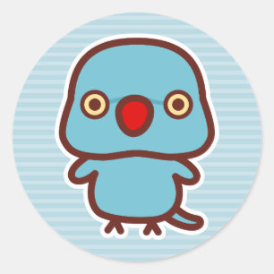Rose-ringed parakeet / Blue female Classic Round Sticker