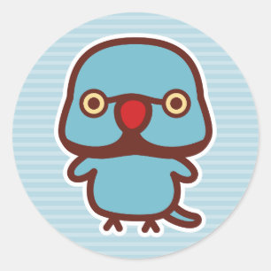 Rose-ringed parakeet / Blue male Classic Round Sticker