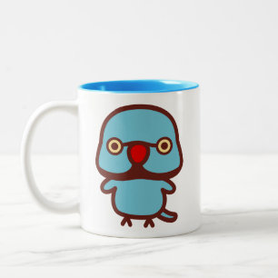 Rose-ringed parakeet / Blue male Two-Tone Coffee Mug