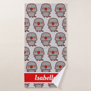 Rose-ringed parakeet / Grey female Bath Towel