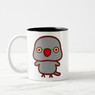 Rose-ringed parakeet / Grey female Two-Tone Coffee Mug
