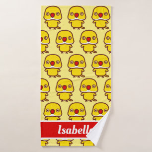 Rose-ringed parakeet / Lutino male Bath Towel