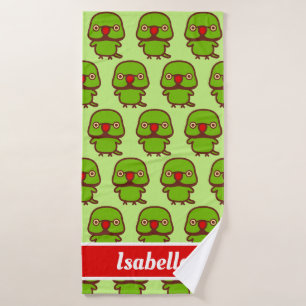 Rose-ringed parakeet / Normal male Bath Towel