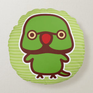 Rose-ringed parakeet / Normal male Round Cushion