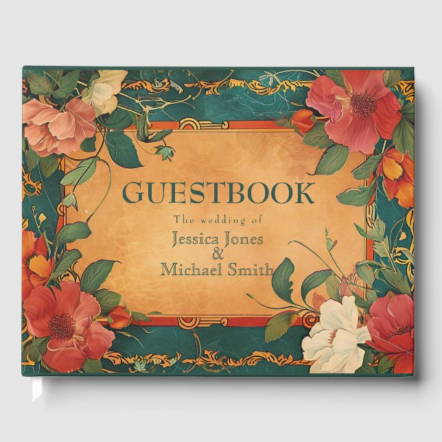 🌹 Rose Romance: Art Nouveau Splendour Guest Book (Front)