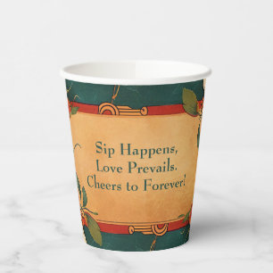 🌹 Rose Romance: Art Nouveau Splendour Paper Cups