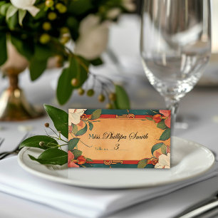 🌹 Rose Romance: Art Nouveau Splendour Place Card
