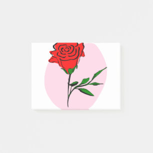 Rose Rosa Red Flower Valentine Floral Blossom Post-it Notes