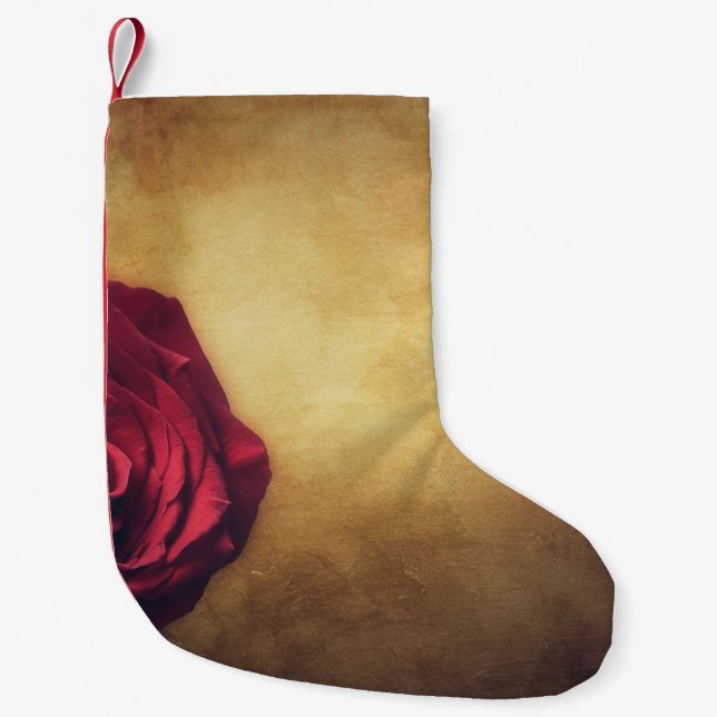 Rose rose bloom abstract romantic small christmas stocking (Front)