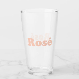 "Rose" Rose light pink letters clear Glass