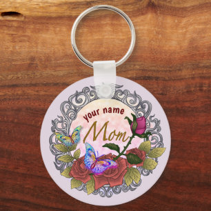 Rose Rosebud Mum custom  Key Ring