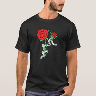 Rose Roses Tattoo Ink Rose Type Oldschool Ribbon T-Shirt