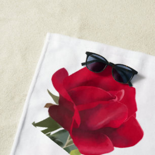 Rose rouge - Red rose Beach Towel
