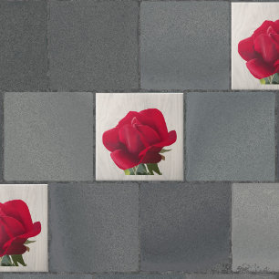 Rose rouge - Red rose  Ceramic Tile