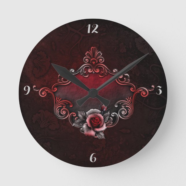*Rose -Round (Medium) Clock (Front)
