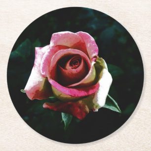 rose   round paper coaster