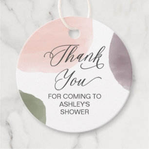 Rose, Sage, & Grape Thank You Bridal Shower Favour Tags