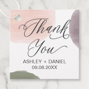 Rose, Sage, & Grape Thank You Wedding Gift Tag, Favour Tags