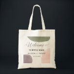 Rose, Sage, Grape Watercolor Wedding Welcome Bag, Tote Bag<br><div class="desc">Modern. Minimal. This collection uses a garden palette of sage,  grape,  and rose to create a lovely presentation for your special day.</div>