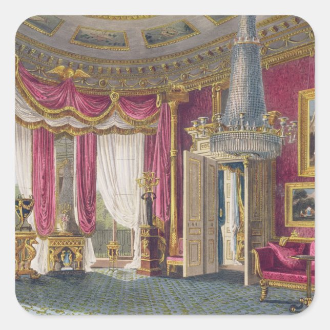 Rose Satin Drawing Room (second view) Carlton Hous Square Sticker (Front)
