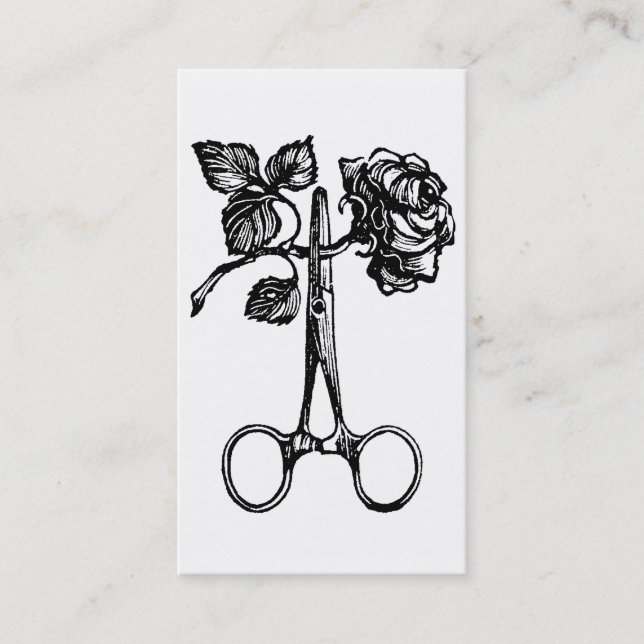 Rose & Scissors Business Card (Front)