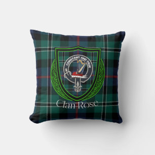 Rose Scottish Clan Tartan & Crest Cushion