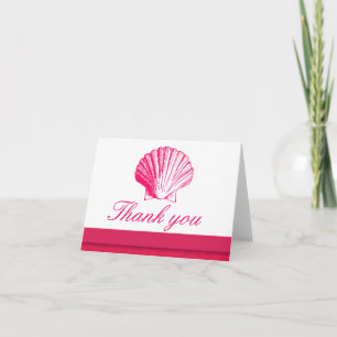 Rose Sea Shell Thank You Note Cards