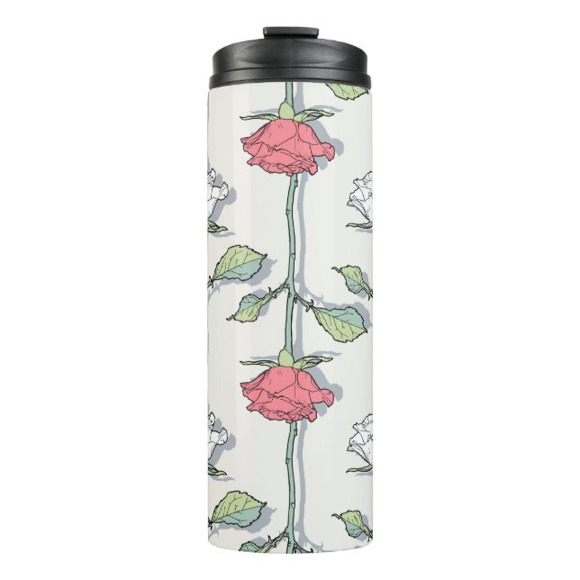 Rose seamless Pattern Thermal Tumbler (Front)